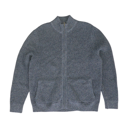 Blue Solid Cardigan Sweater