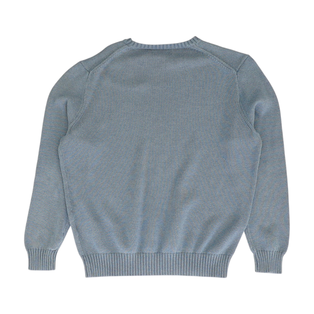 Blue Solid Pullover Sweater