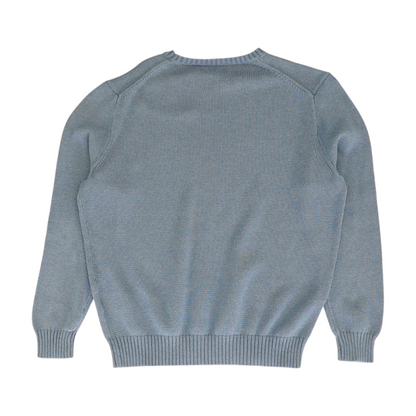 Blue Solid Pullover Sweater
