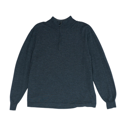 Gray Solid 1/4 Zip Sweater