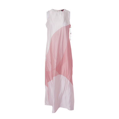 Pink Striped Midi Dress