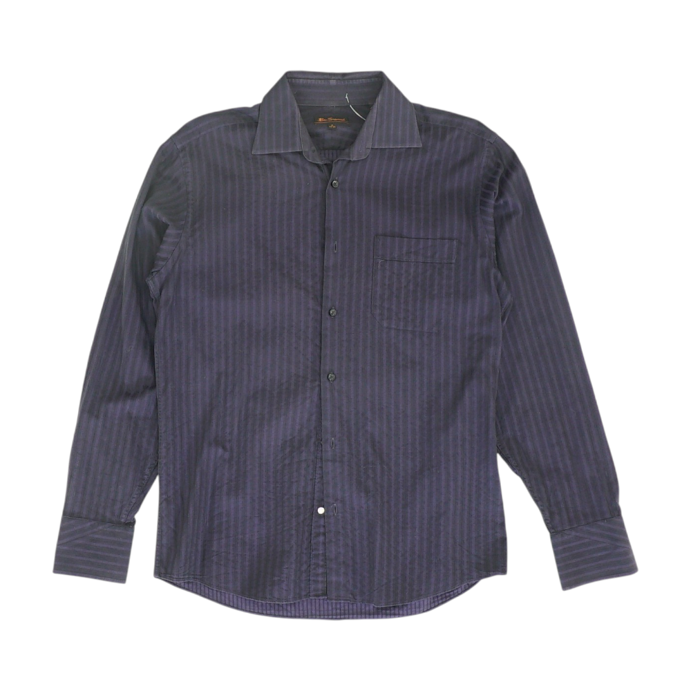 Purple Striped Long Sleeve Button Down