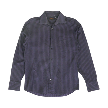 Purple Striped Long Sleeve Button Down