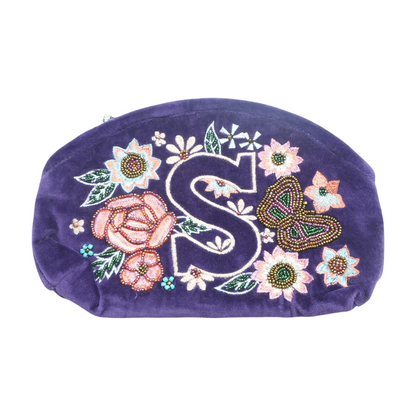 Purple Floral "S" Pouch
