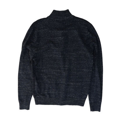 Navy Solid 1/4 Zip Sweater