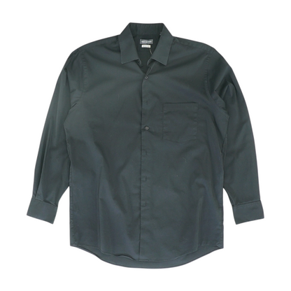 Black Solid Long Sleeve Button Down