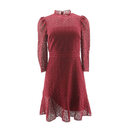 Red Eyelet Mini Dress