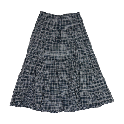 Blue Plaid Maxi Skirt