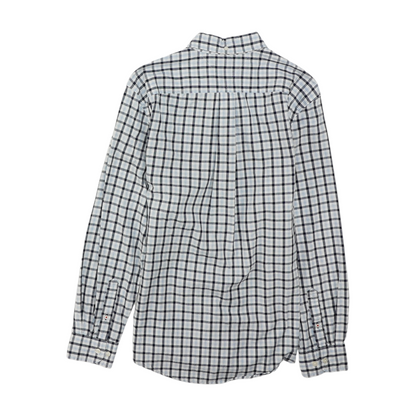 White Plaid Long Sleeve Button Down