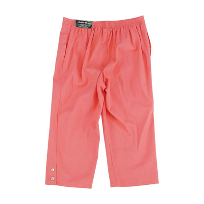 Pink Solid Capri Pants