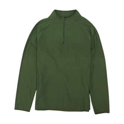 Green Solid 1/4 Zip Pullover