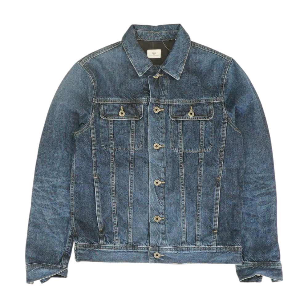 Blue Solid Denim Jacket