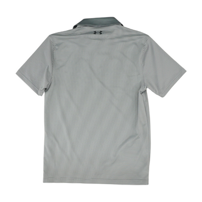 Gray Striped Short Sleeve Polo