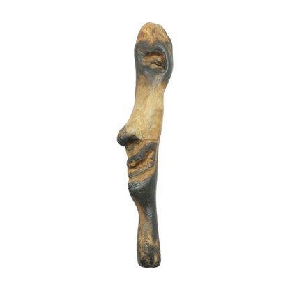 Carved Wooden Face Sculpture