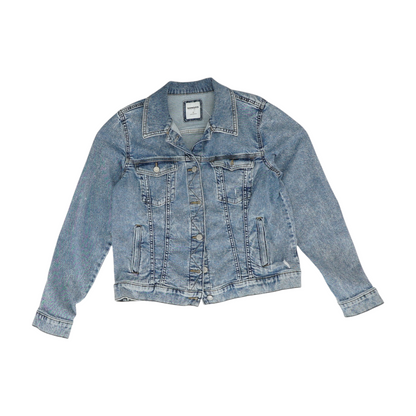Blue Solid Denim Jacket