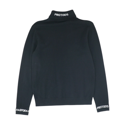 Black Solid Pullover Sweater