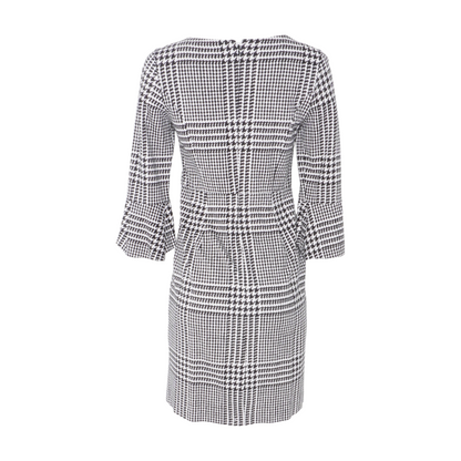 Black Petite Houndstooth Mini Dress