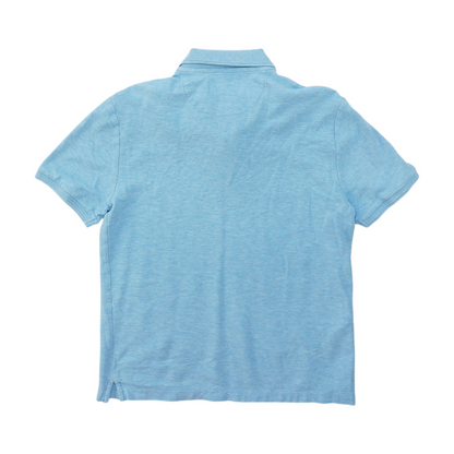 Blue Solid Short Sleeve Polo