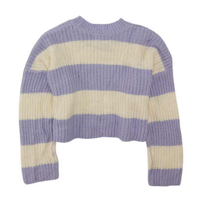 Purple Striped Pullover Sweater