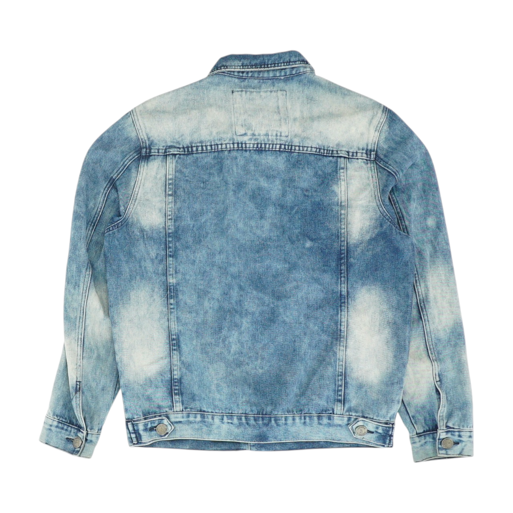 Blue Solid Denim Jacket