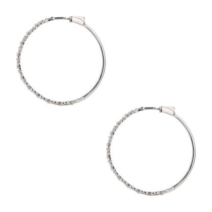 1 ctw 10K White Gold Lab Grown Diamond Hoop Earrings – Image 2