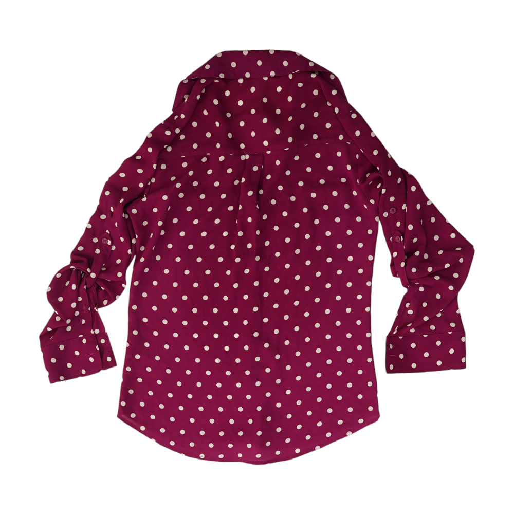 Magenta Polka Dot Button Down