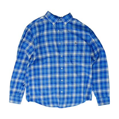 Blue Plaid Long Sleeve Button Down
