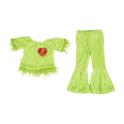 Green Knit Top and Pant Set