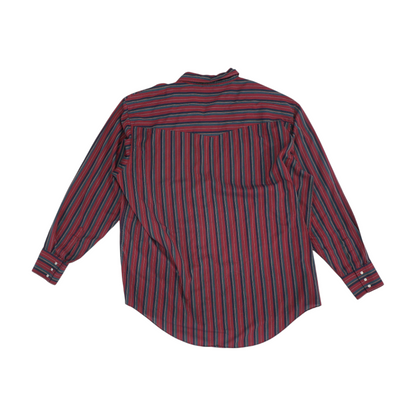 Vintage Red Tall Striped Long Sleeve Button Down