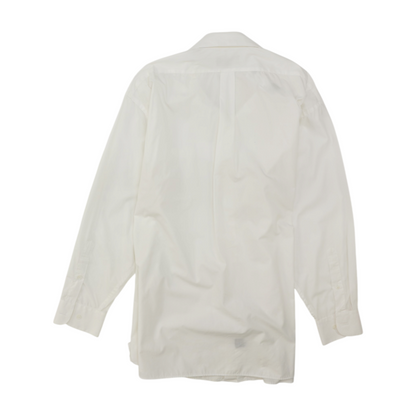 White Solid Long Sleeve Button Down