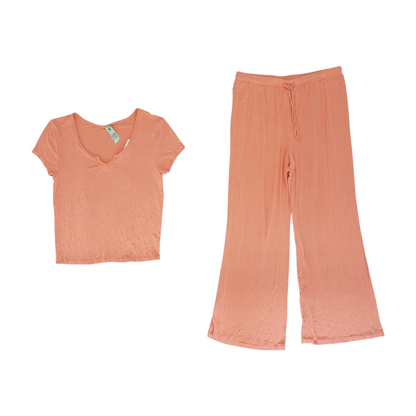 Peach Solid Pajama Set