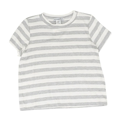 Gray Striped Crewneck T-Shirt