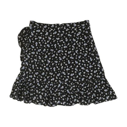 Black Floral Mini Skirt