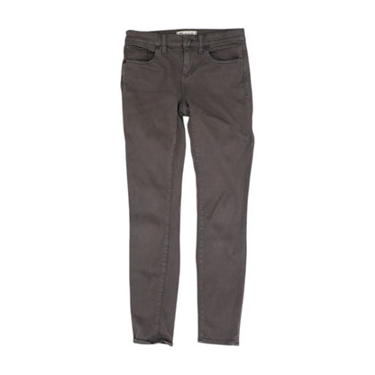 Gray Solid Skinny Leg Jeans