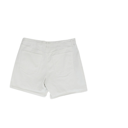 White Solid Denim Shorts