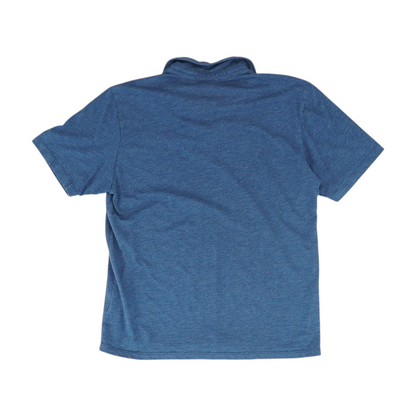 Blue Solid Short Sleeve Polo
