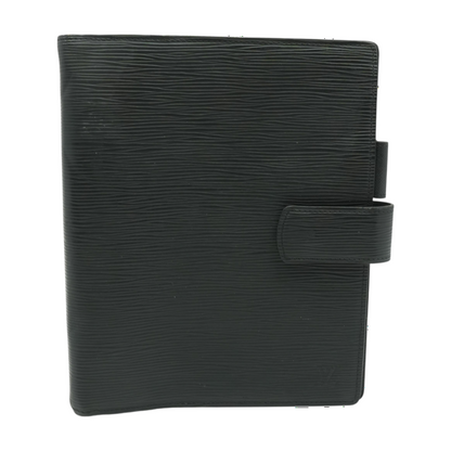 Black Epi Leather Ring Agenda Cover