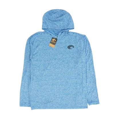 Blue Solid Hoodie Pullover