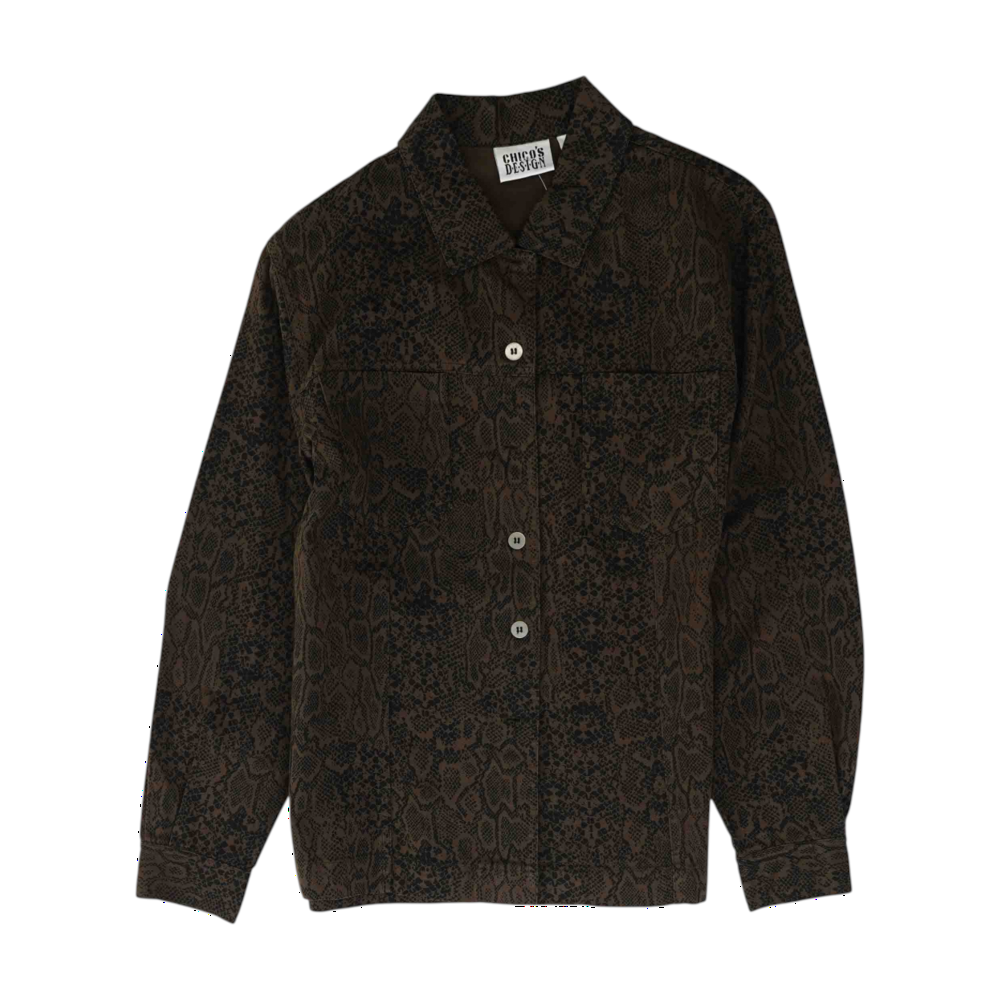 Brown Animal Print Button Down