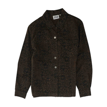 Brown Animal Print Button Down