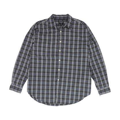 Black Plaid Long Sleeve Button Down