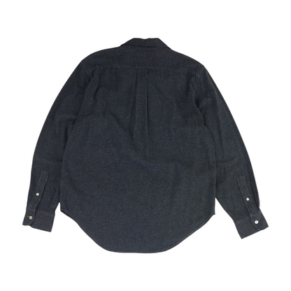 Navy Solid Flannel Button Down