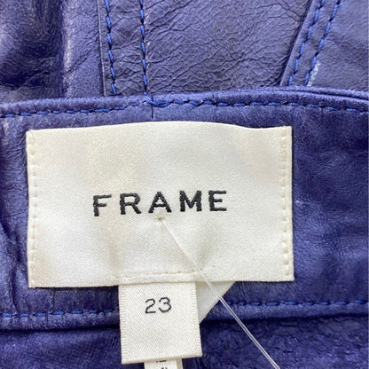Blue Solid 100% Lamb Skin Le Palazzo Leather Pants