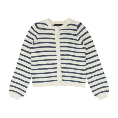 Blue Striped Cardigan Sweater
