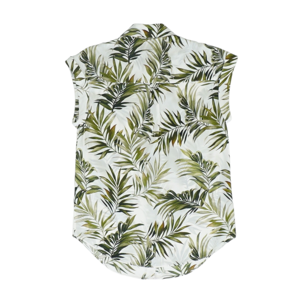 White Tropical Button Down