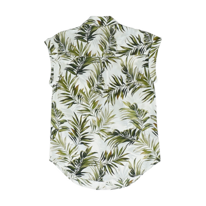 White Tropical Button Down