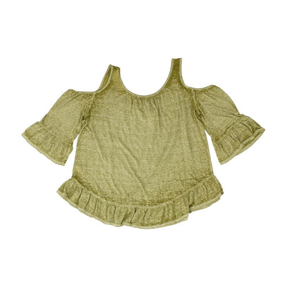 Green Solid Long Sleeve Blouse