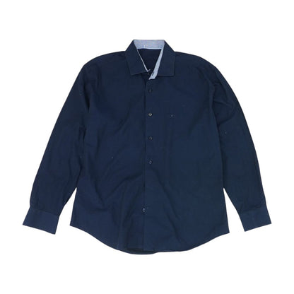 Navy Solid Long Sleeve Button Down