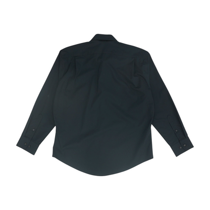 Black Solid Long Sleeve Button Down