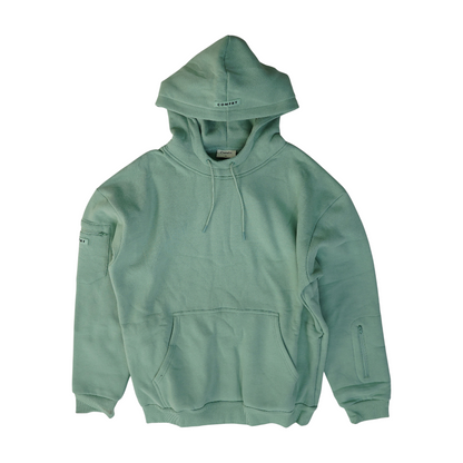 Green Solid Hoodie Pullover